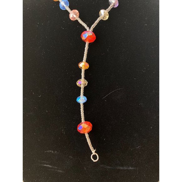 Cute Handmade Multicolored Rainbow Facetted Crystal Beaded Lanyard - Picture 3 of 7